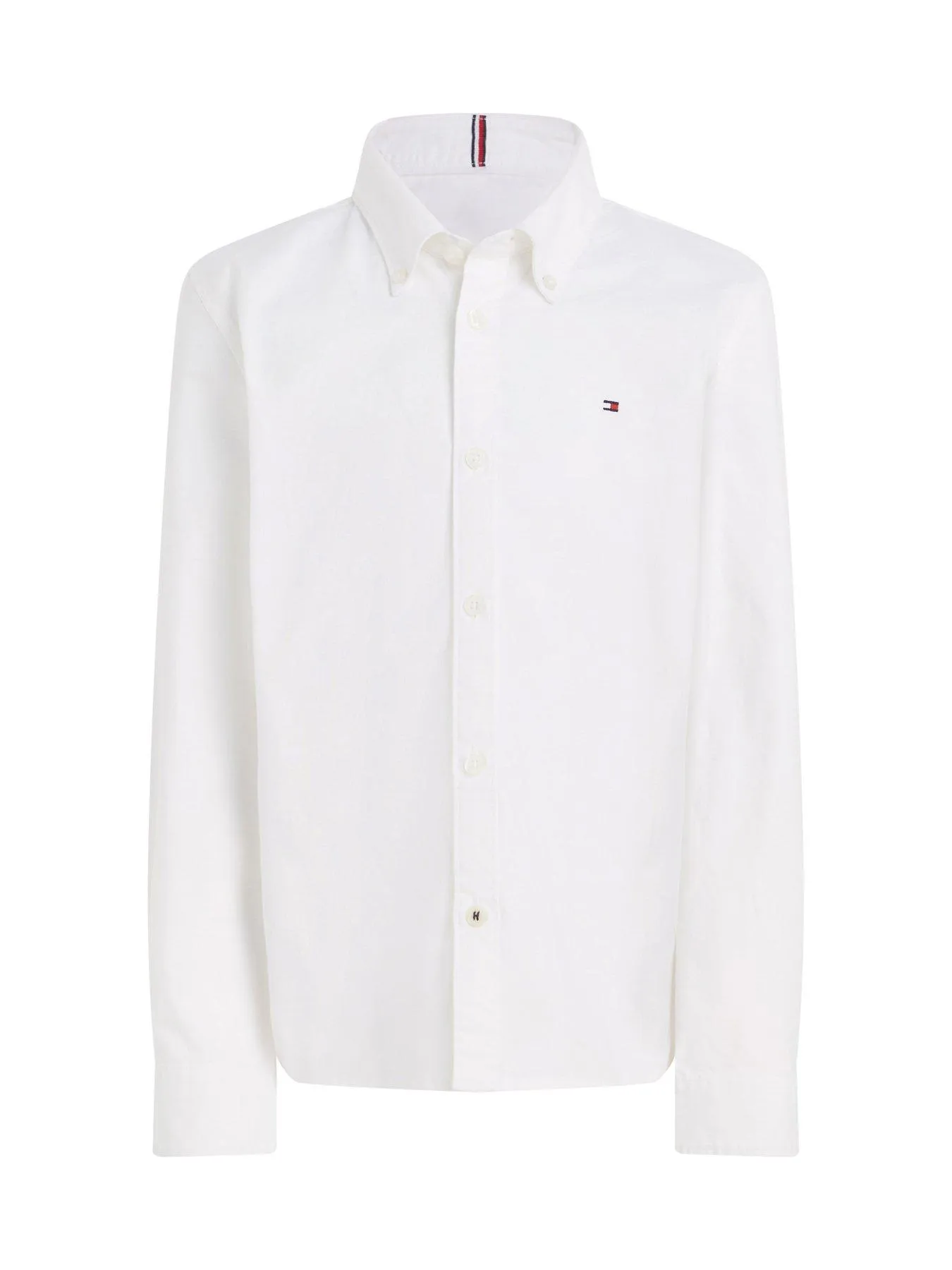 Tommy Hilfiger Boys Stretch Oxford Long Sleeve Shirt - White