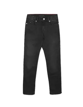 Tommy Hilfiger Kids Boys Black Scanton Slim Fit Dark Wash Jeans