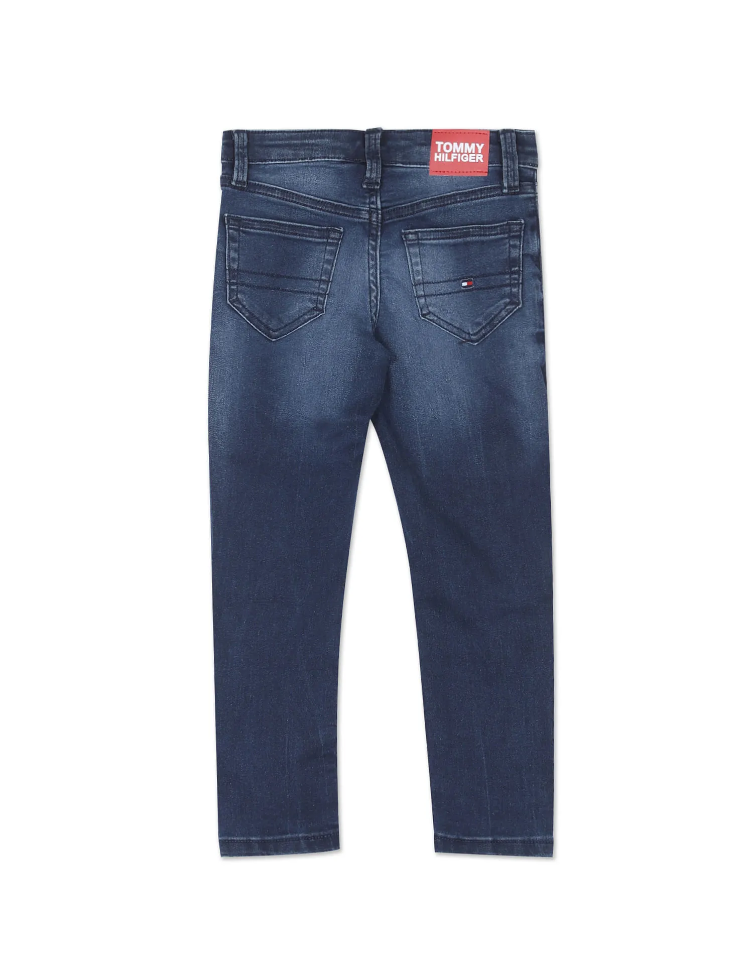 Tommy Hilfiger Kids Boys Blue Slim Fit Dark Wash Jeans