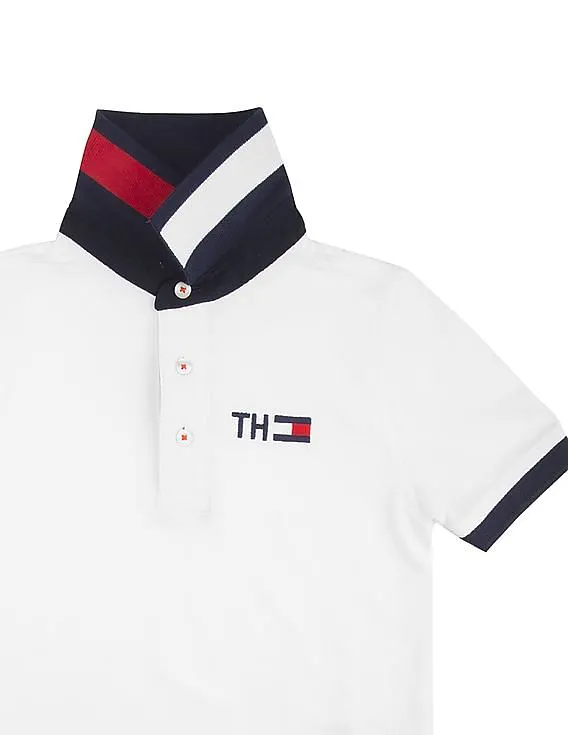 Tommy Hilfiger Kids Boys Contrast Collar Regular Fit Polo Shirt