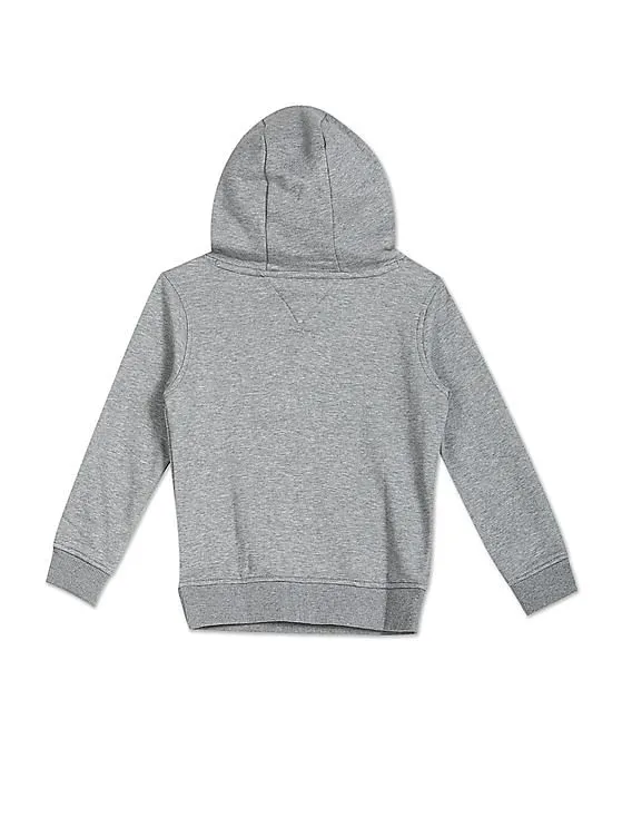 Tommy Hilfiger Kids Boys Grey Essential Logo Hooded Sweatshirt