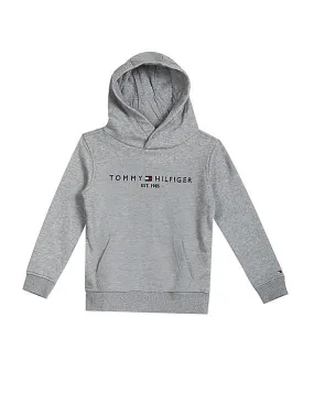 Tommy Hilfiger Kids Boys Grey Essential Logo Hooded Sweatshirt