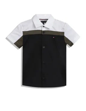 Tommy Hilfiger Kids Boys Short Sleeve Colour Block Shirt