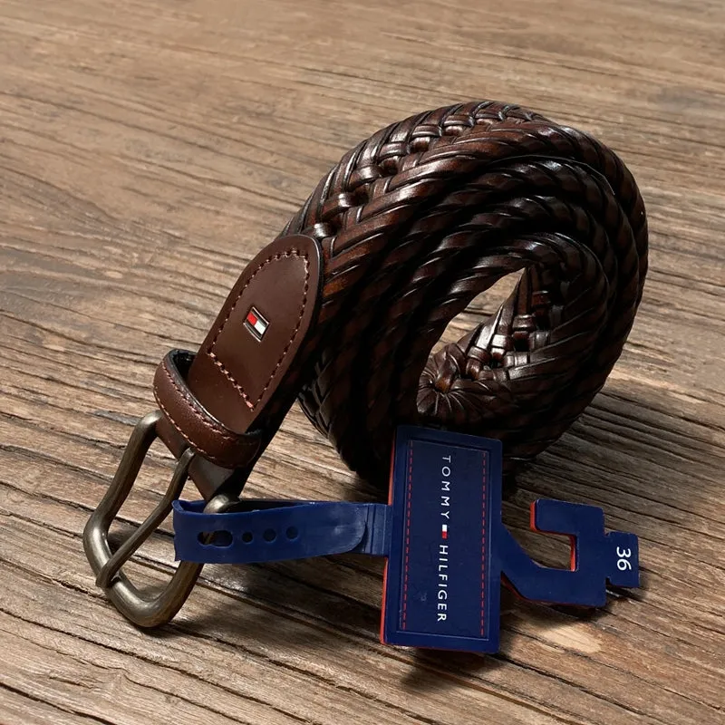 Tommy Hilfiger Men's Braided Belt Tan