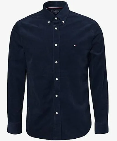 Tommy Hilfiger Mens Desert Sky Button-front long-sleeve cotton-corduroy shirt