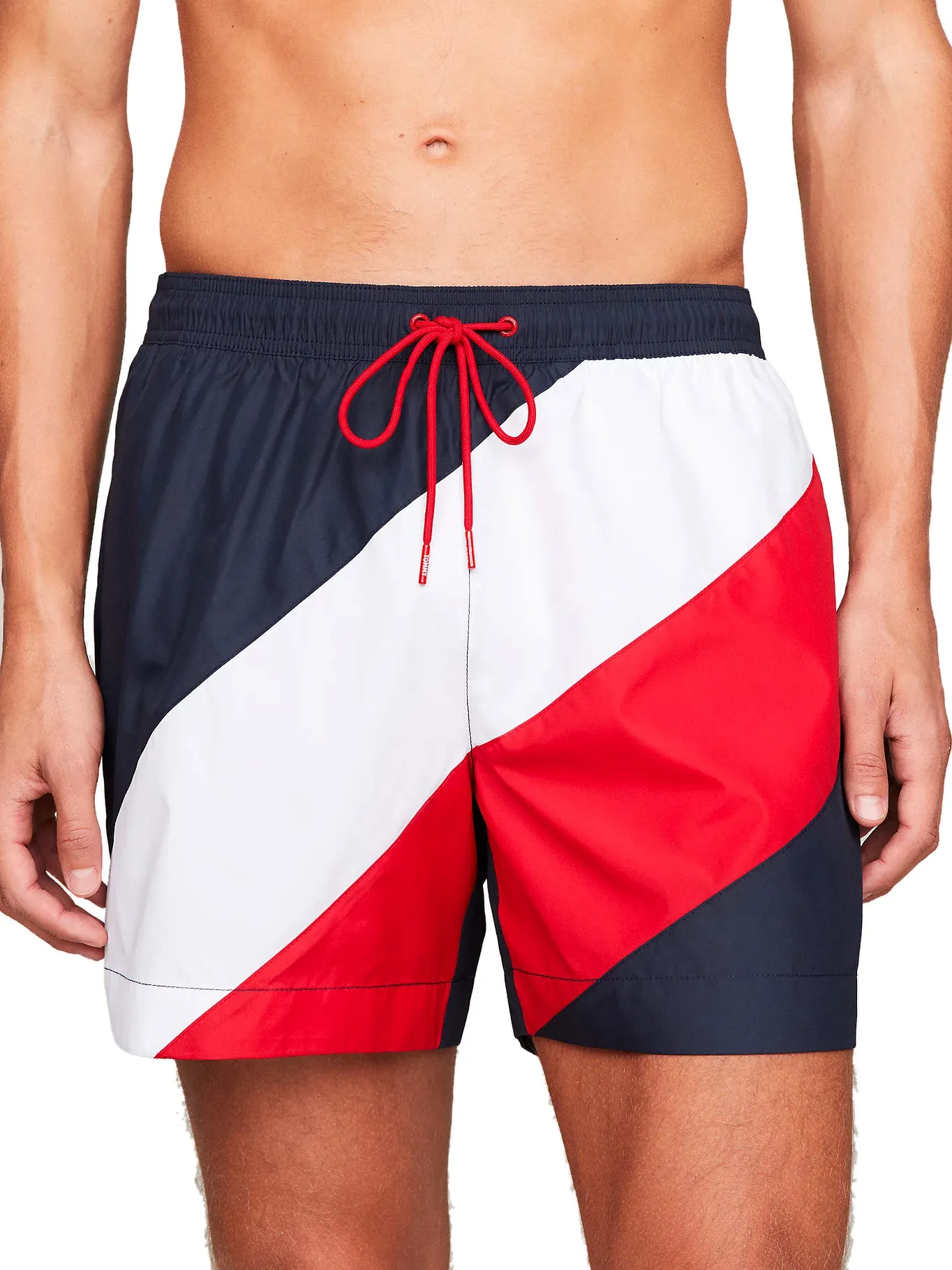 Tommy Hilfiger Mens Diagonal Stripe Swim Shorts