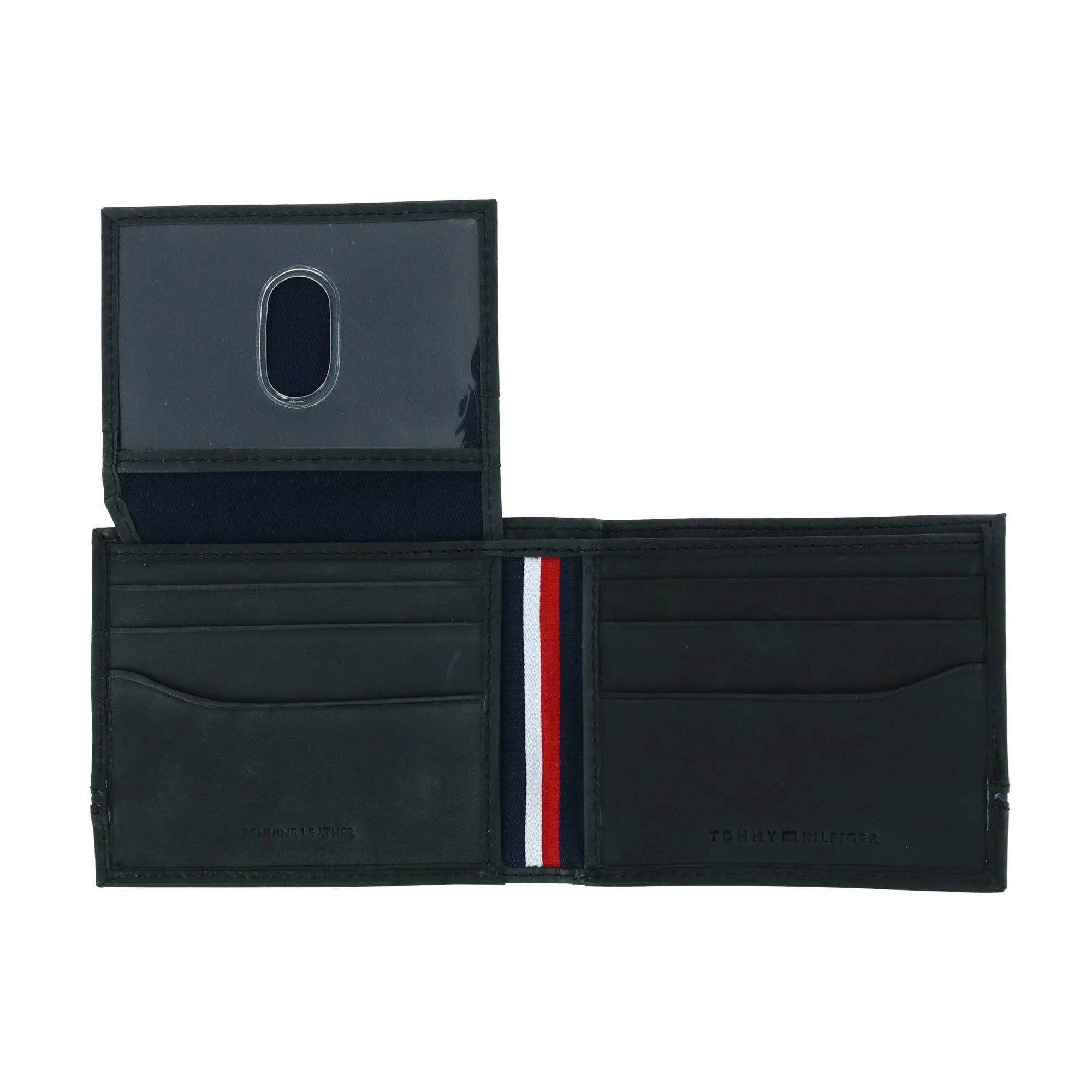 Tommy Hilfiger Men's Leather Leif RFID Bifold Wallet with Flip ID