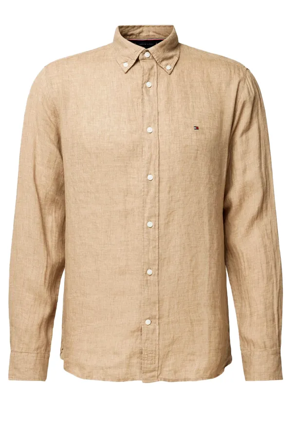 Tommy Hilfiger Regular Linen Shirt Sand