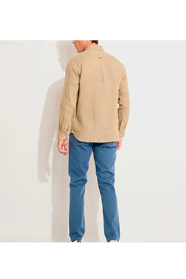 Tommy Hilfiger Regular Linen Shirt Sand