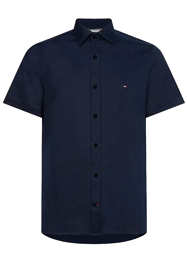 Tommy Hilfiger Short Sleeve Shirt Jacquard Navy