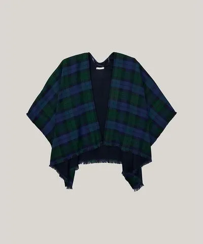 Tommy Hilfiger Women's Black Watch Plaid Cape