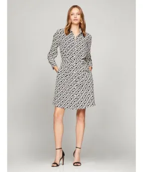 Tommy Hilfiger Women's TH Monogram Print Midi Shirtdress