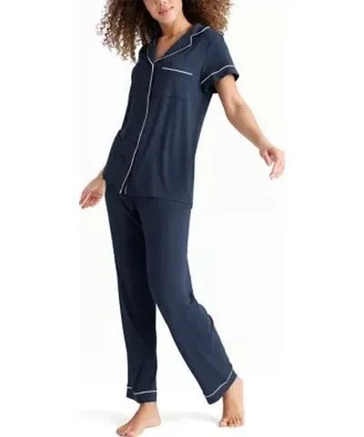 Tommy John Women's Downtime Short Sleeve Shirt and Pant Pajama Set