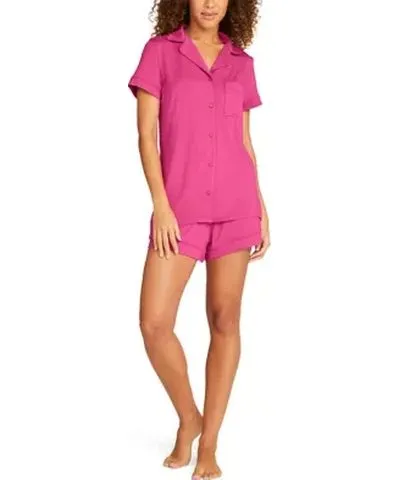 Tommy John Women's Downtime Short Sleeve Shirt and Short Pajama Set