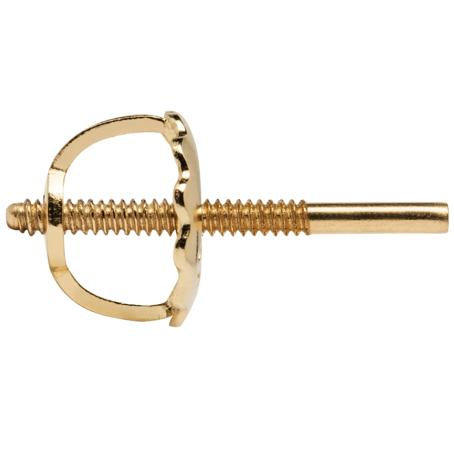 Two Earring Back Replacements |14K Solid Yellow Gold | Threaded Screw on Screw off | Quality Die Struck | Post Size .040 | 2 Bac