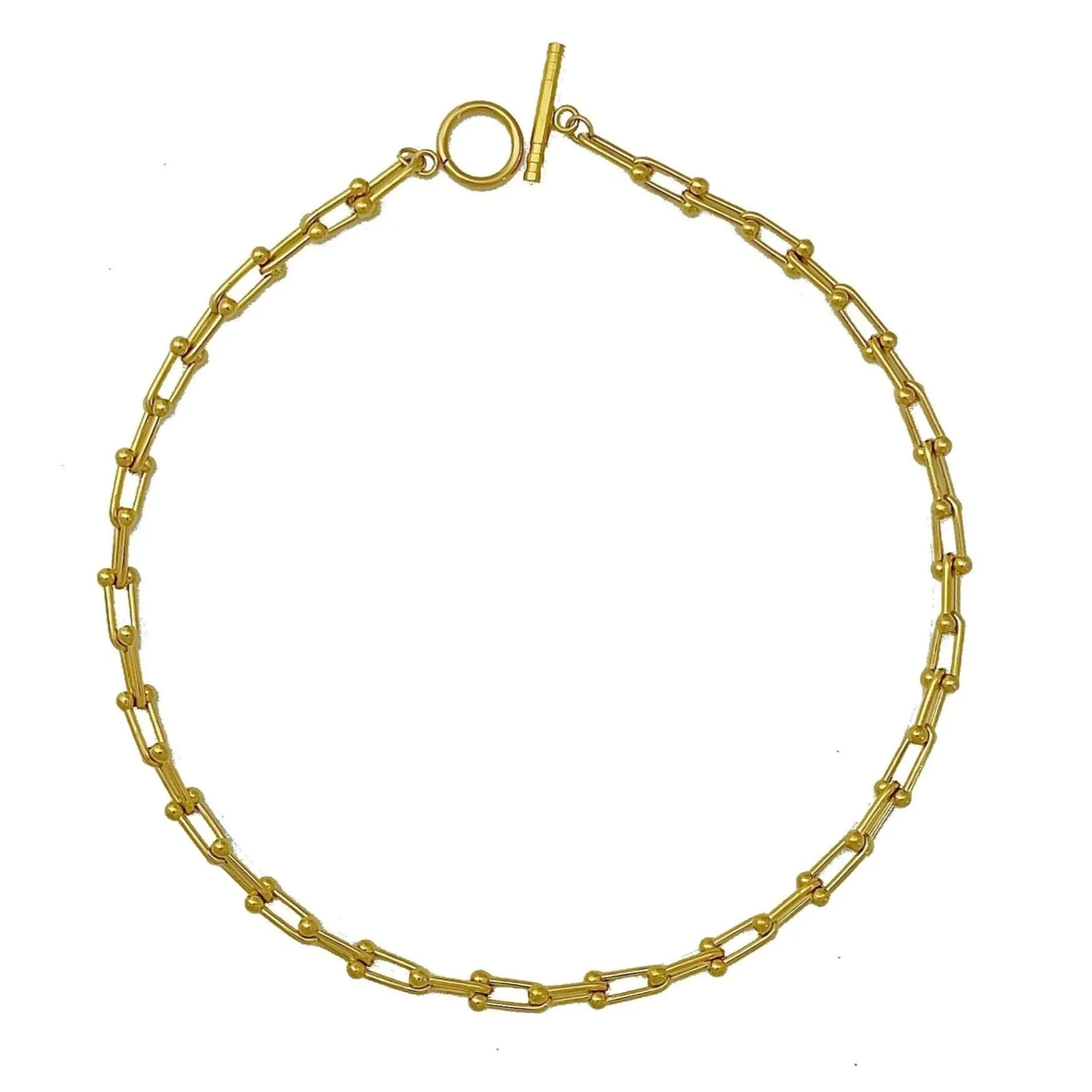 U Chain Toggle Hardware Necklace - Gold