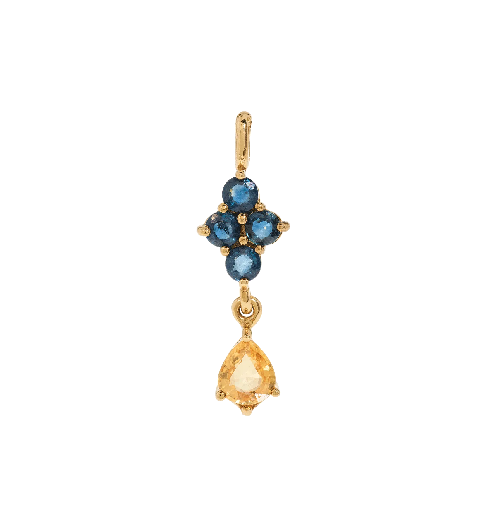 Vintage Citrine and Sapphire Cloudburst Charm