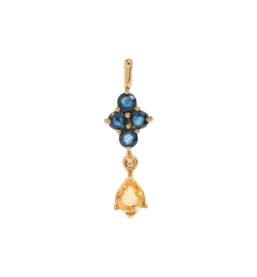 Vintage Citrine and Sapphire Cloudburst Charm