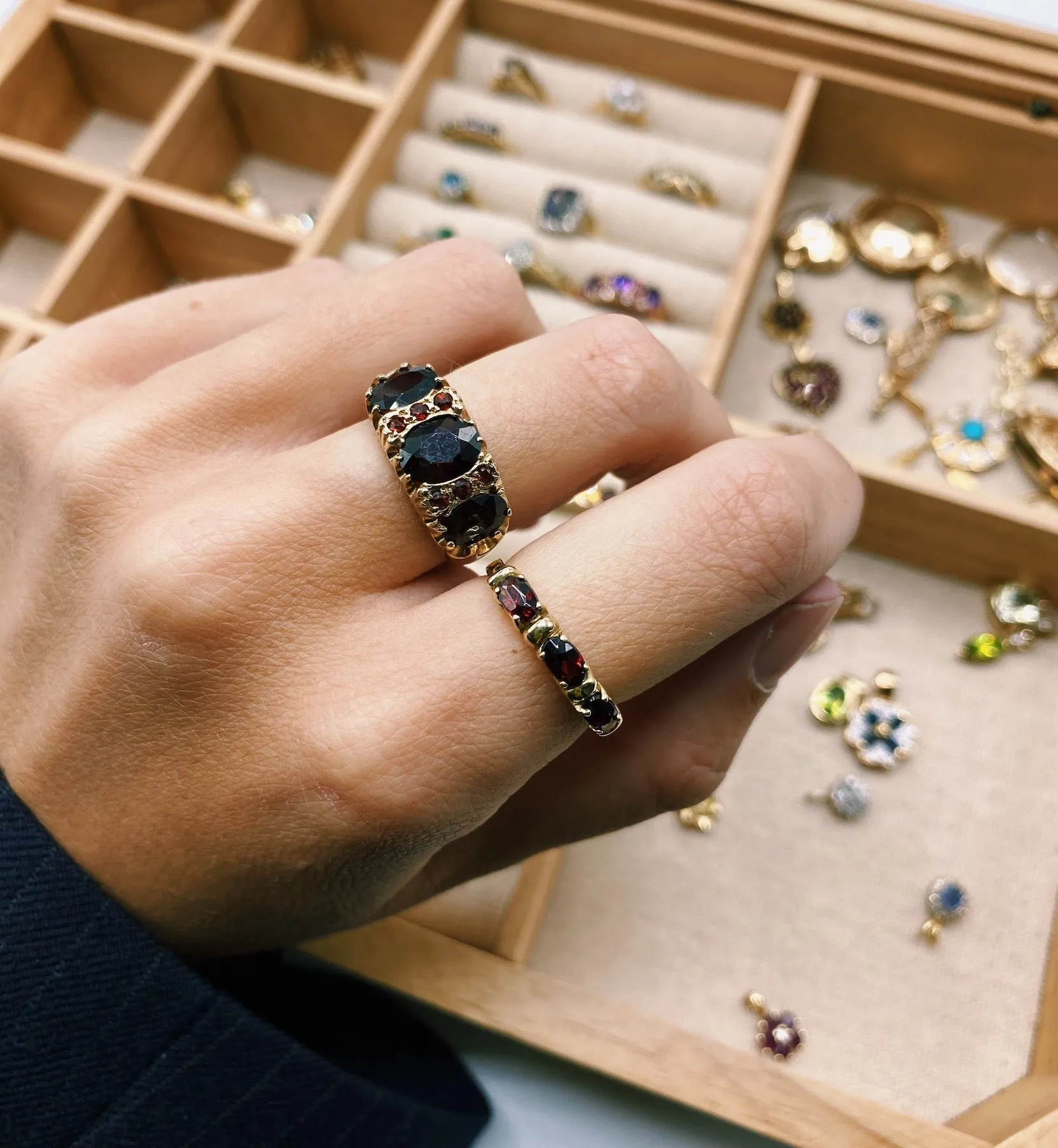 Vintage Garnet Glow Ring