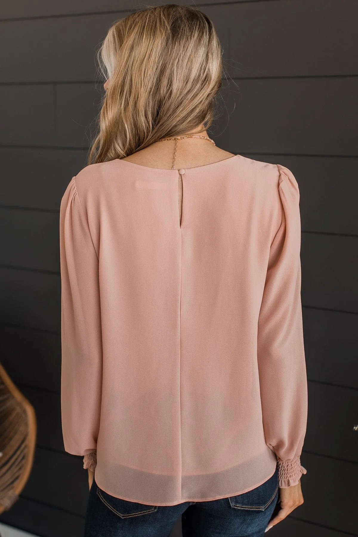 Where We Started Long Sleeve Blouse- Light Peach