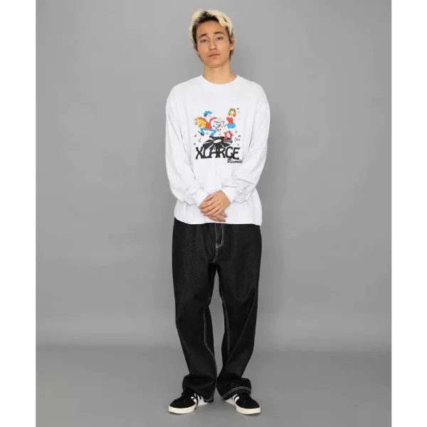 X-Large  |Crew Neck Unisex Street Style Long Sleeves Plain Cotton