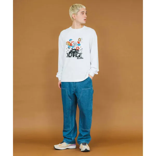 X-Large  |Crew Neck Unisex Street Style Long Sleeves Plain Cotton