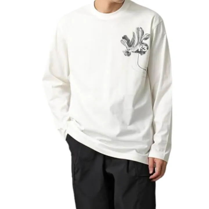 Y-3  |Crew Neck Flower Patterns Unisex Street Style Long Sleeves