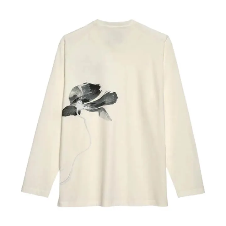 Y-3  |Crew Neck Flower Patterns Unisex Street Style Long Sleeves